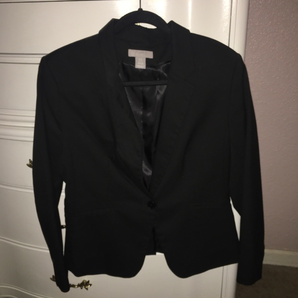 H&M Black Women's Single-Button Tailored Blazer
